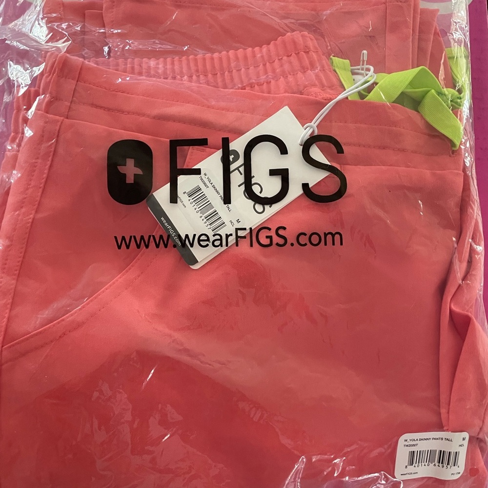 Brand new hot coral Figs yola tall size medium